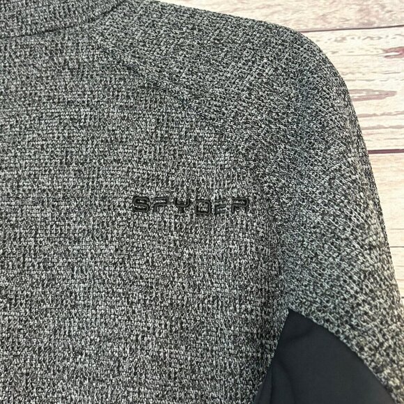 Spyder Mens Grey Quarter Zip Size Med - Picture 6 of 8